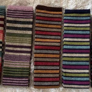 Stripe Wood Blended High Knee leg Warmers